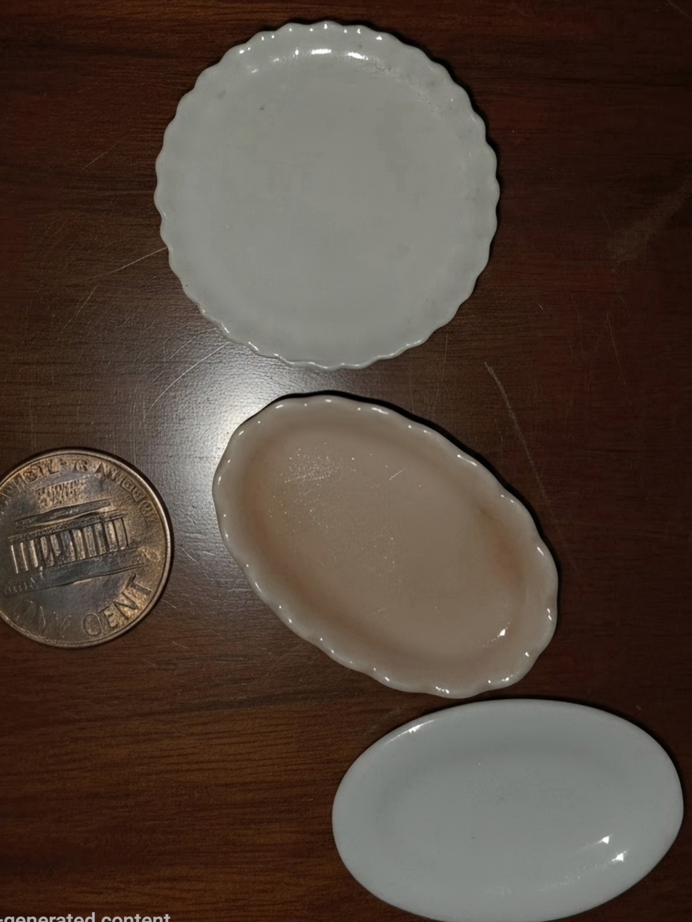 Unique Vintage  Porcelain/glazed Ceramic Dollhouse Serving Plates Set